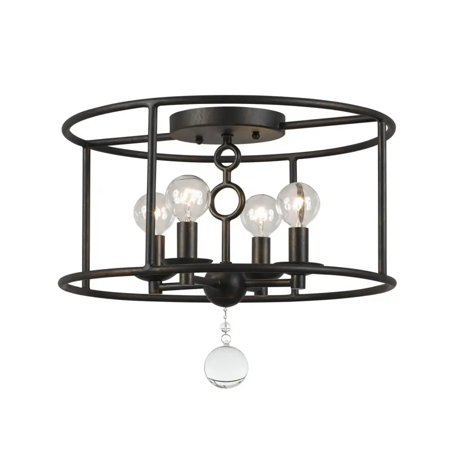 Cameron 15" Semi Flush Mount in English Bronze - Image 1