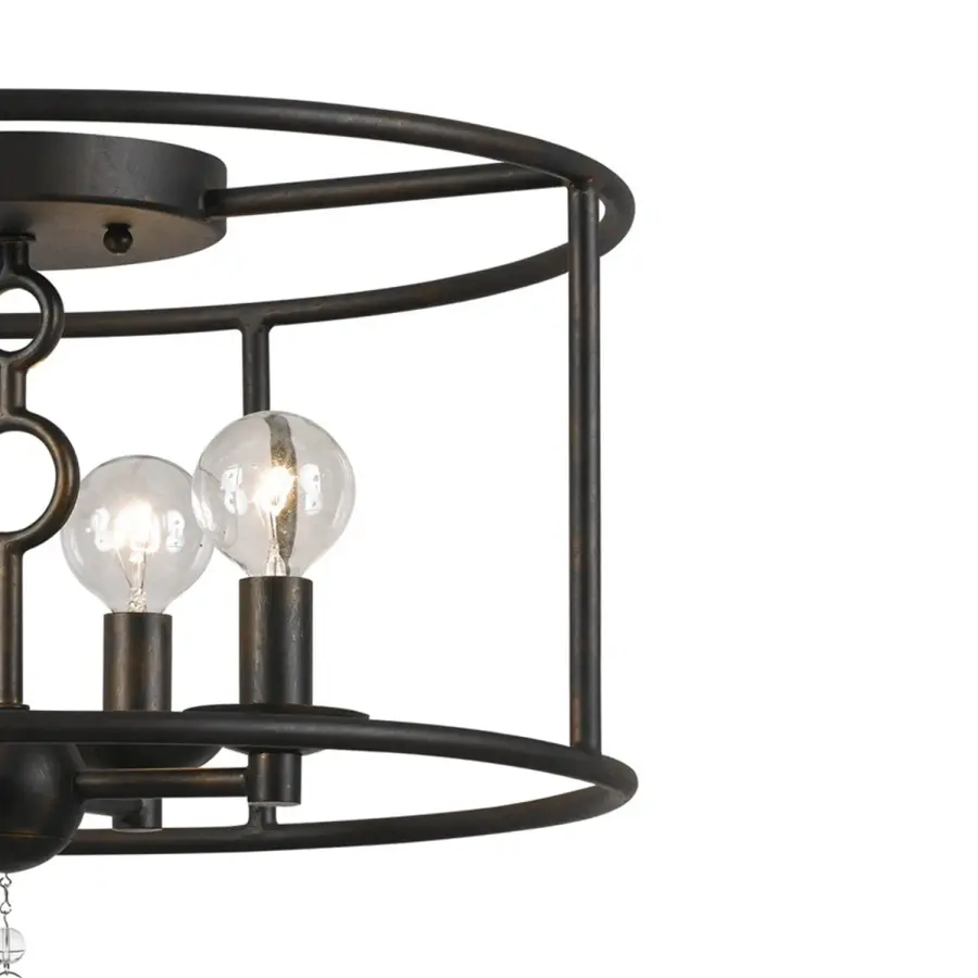 Cameron 15" Semi Flush Mount in English Bronze - Image 3