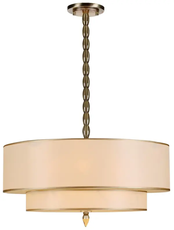 Luxo 26" Chandelier in Antique Brass - Image 1