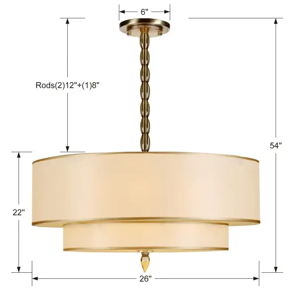 Luxo 26" Chandelier in Antique Brass - Image 5