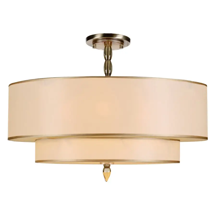 Luxo 26" Semi Flush Mount in Antique Brass - Image 2