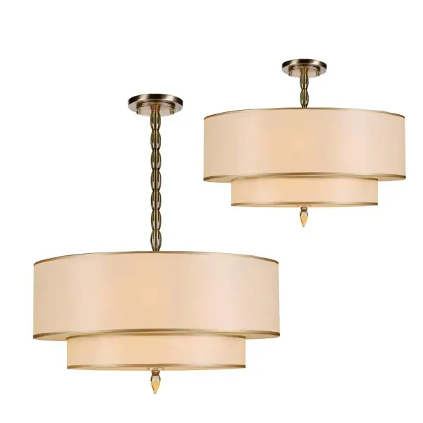 Luxo 26" Semi Flush Mount in Antique Brass - Image 4