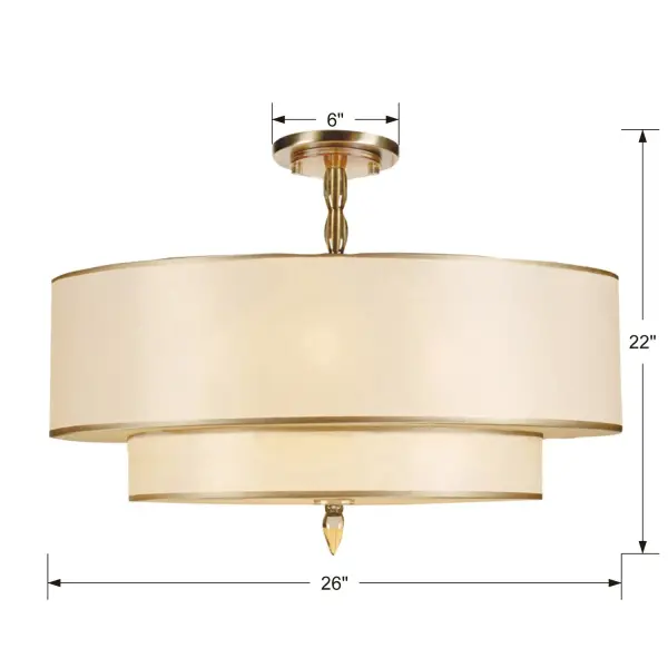 Luxo 26" Semi Flush Mount in Antique Brass - Image 6
