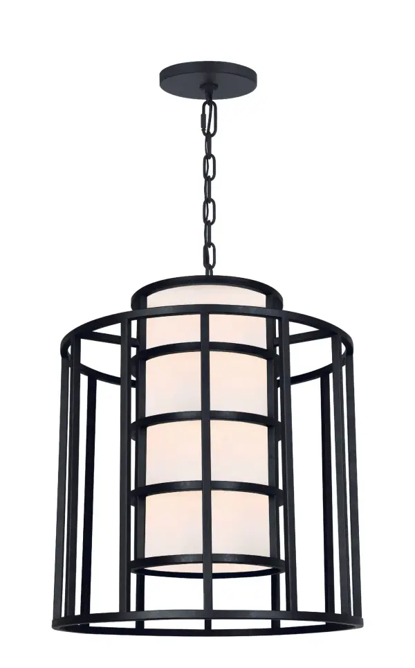 Hulton 21" Matte Black Chandelier - Image 1