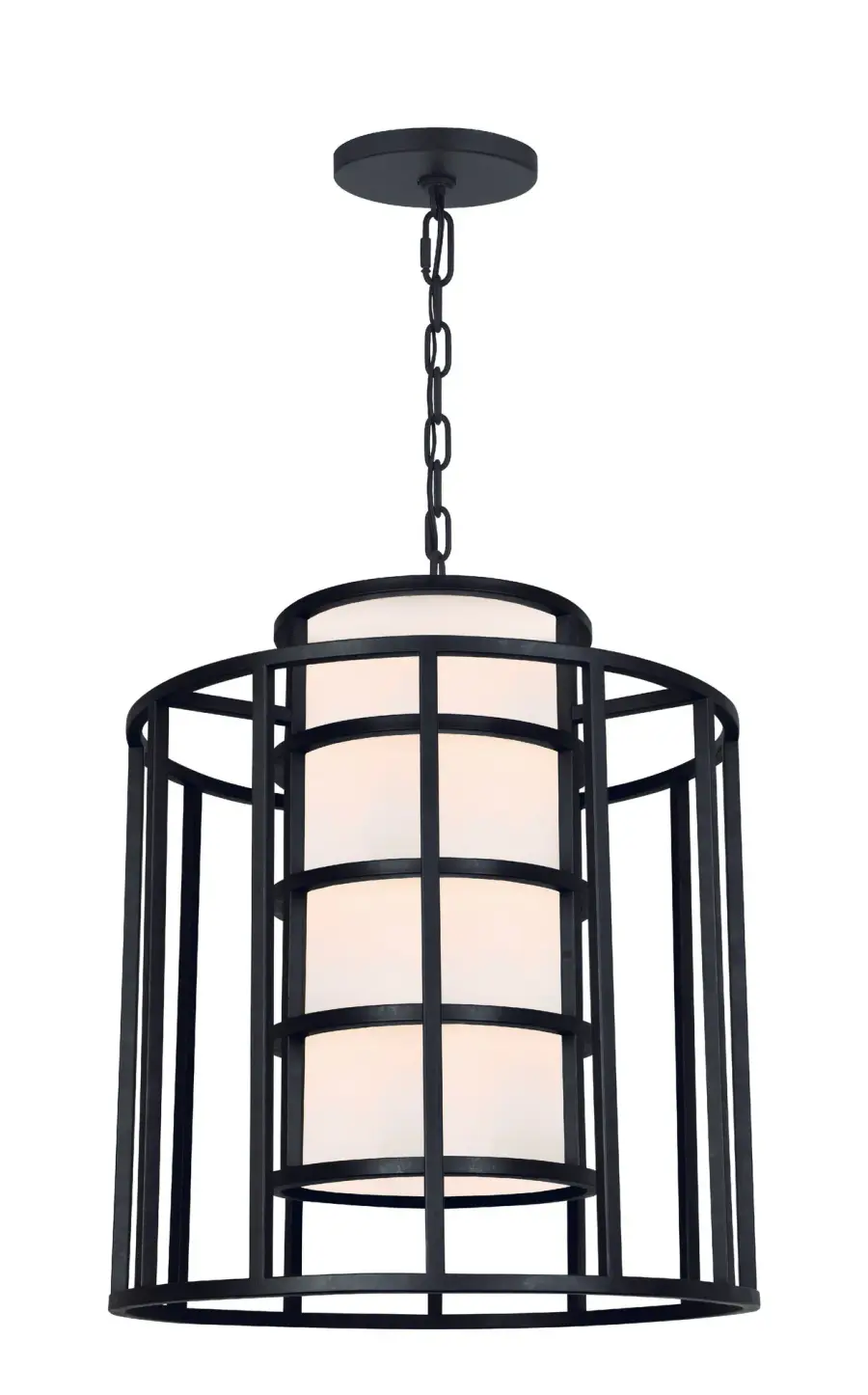 Hulton 21" Matte Black Chandelier - Image 1