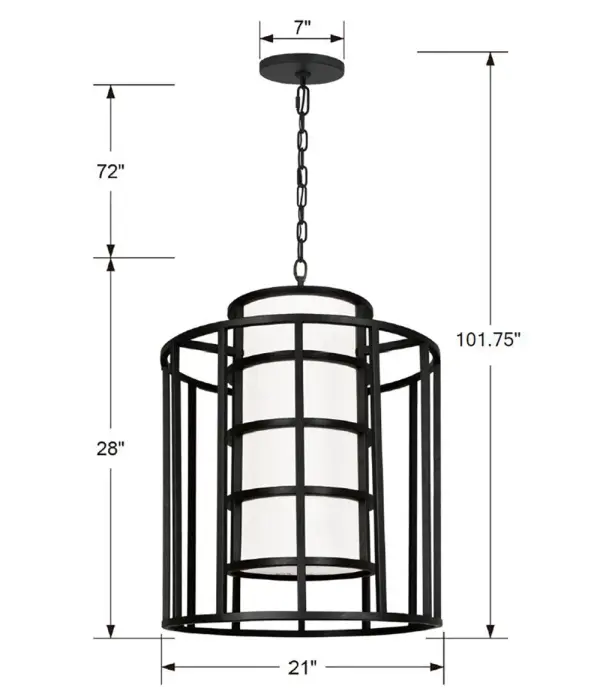 Hulton 21" Matte Black Chandelier - Image 9