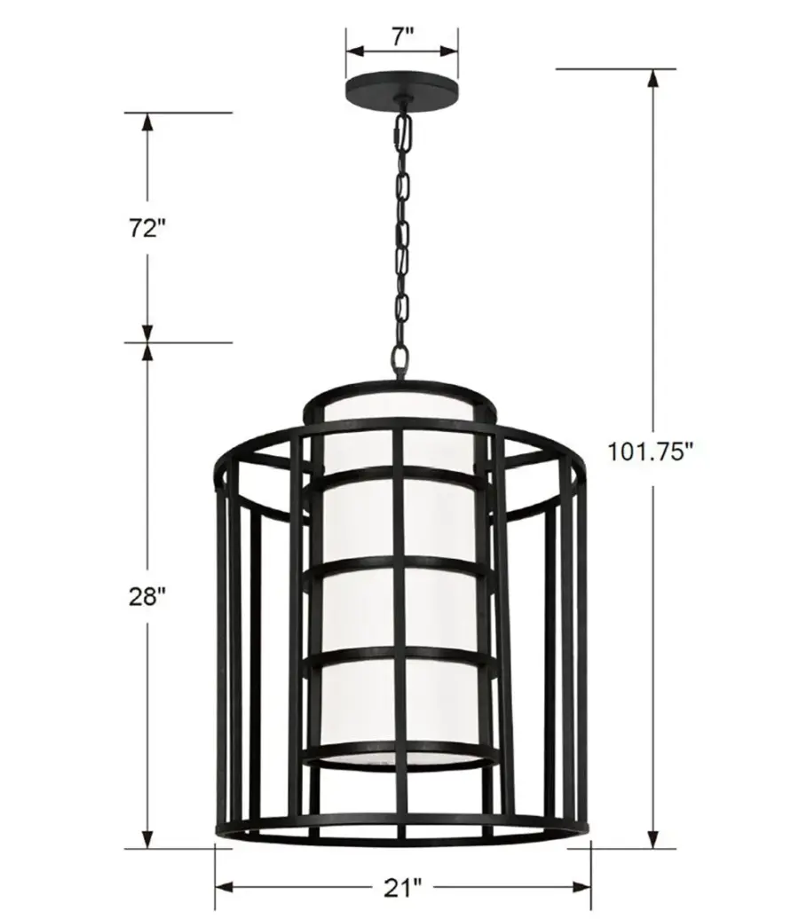Hulton 21" Matte Black Chandelier - Image 9
