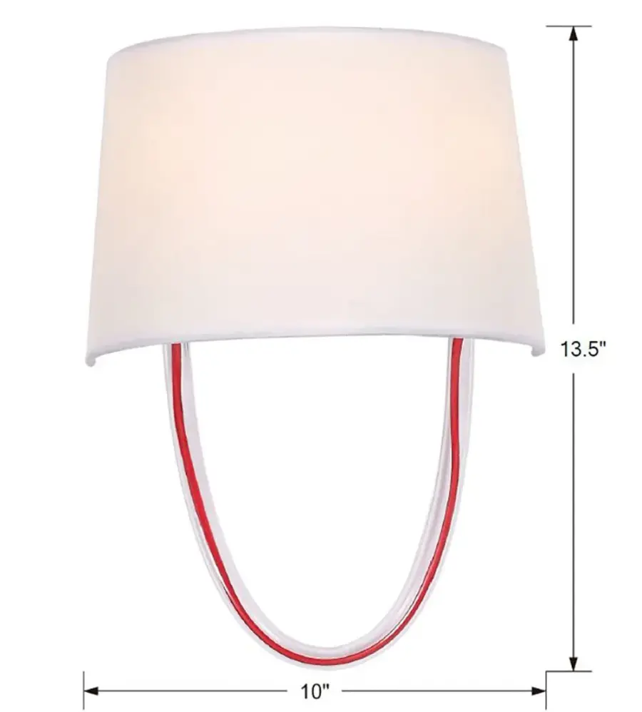 Stella 10" Glass Sconce with Red Cord - Image 4