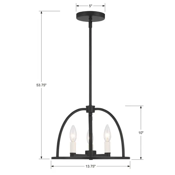 Abbott 13.75" Black Chandelier - Image 18