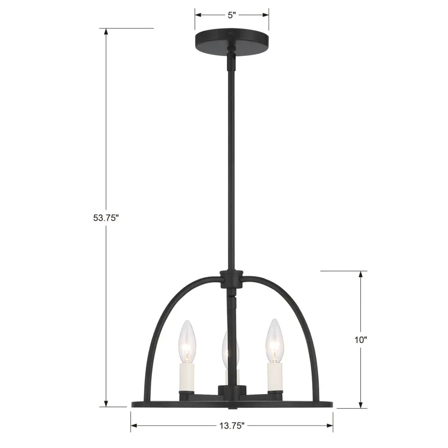 Abbott 13.75" Black Chandelier - Image 18