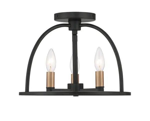 Abbott 13.75" Semi Flush Mount in Black - Image 11
