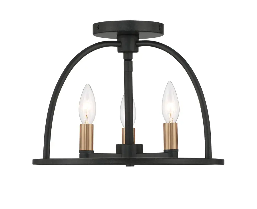 Abbott 13.75" Semi Flush Mount in Black - Image 11