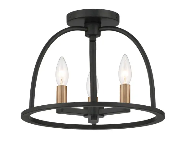 Abbott 13.75" Semi Flush Mount in Black - Image 12
