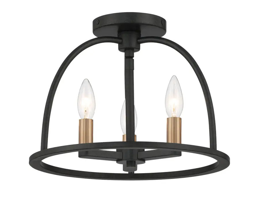 Abbott 13.75" Semi Flush Mount in Black - Image 12
