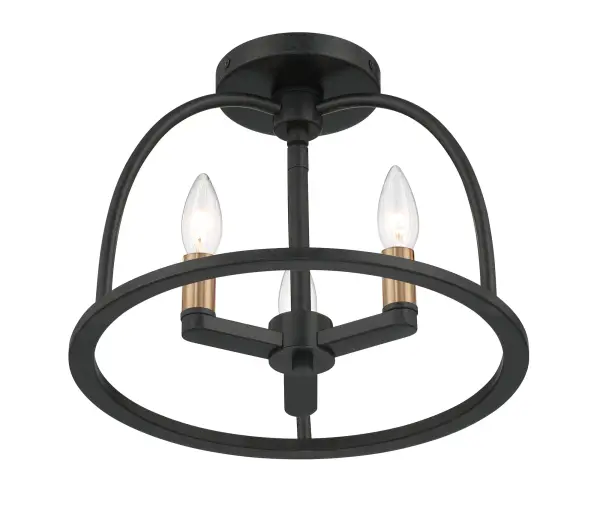 Abbott 13.75" Semi Flush Mount in Black - Image 13
