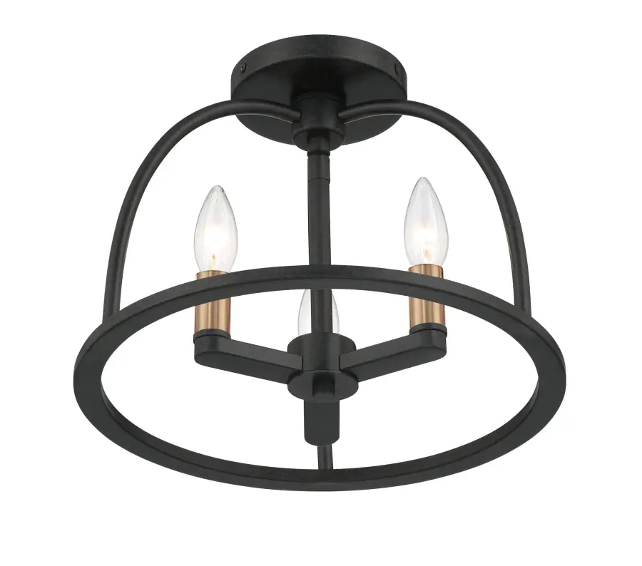 Abbott 13.75" Semi Flush Mount in Black - Image 13