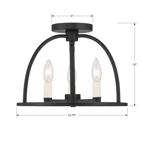 Abbott 13.75" Semi Flush Mount in Black - Image 14