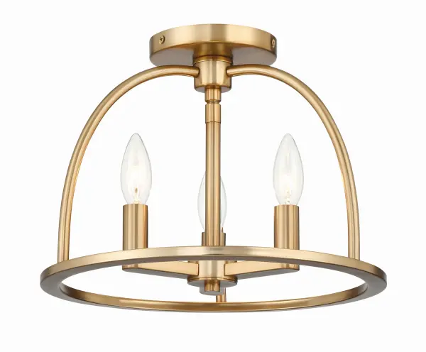 Abbott 13.75" Semi Flush Mount in Black - Image 3