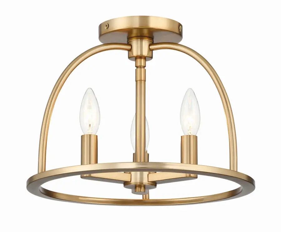 Abbott 13.75" Semi Flush Mount in Black - Image 3