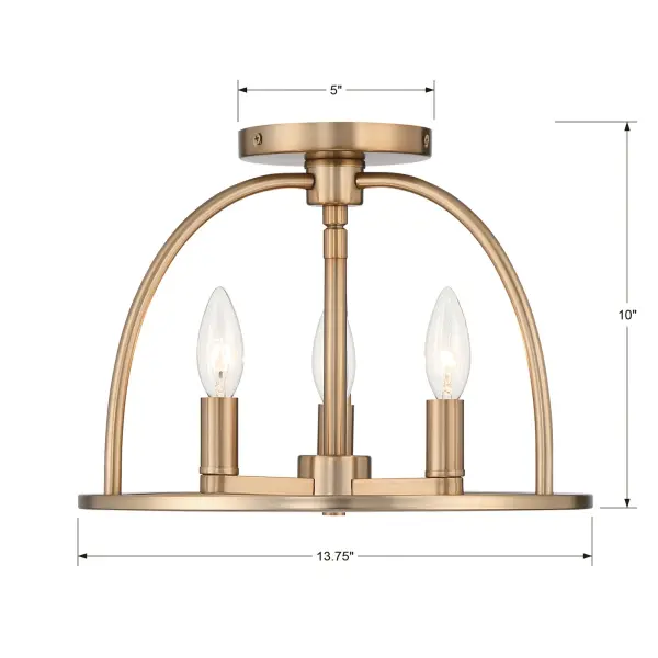 Abbott 13.75" Semi Flush Mount in Black - Image 5