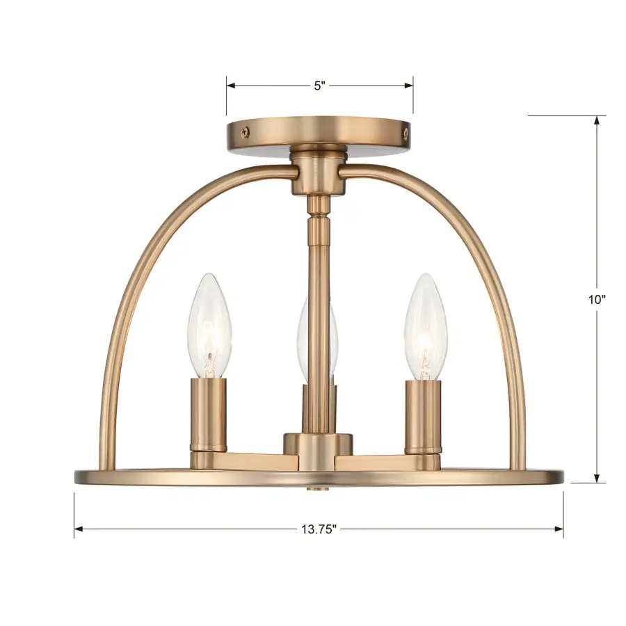 Abbott 13.75" Semi Flush Mount in Black - Image 5