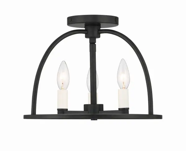 Abbott 13.75" Semi Flush Mount in Black - Image 7