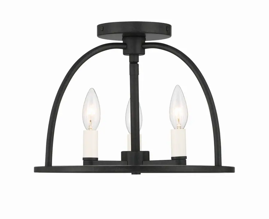 Abbott 13.75" Semi Flush Mount in Black - Image 7