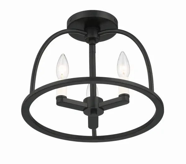 Abbott 13.75" Semi Flush Mount in Black - Image 8