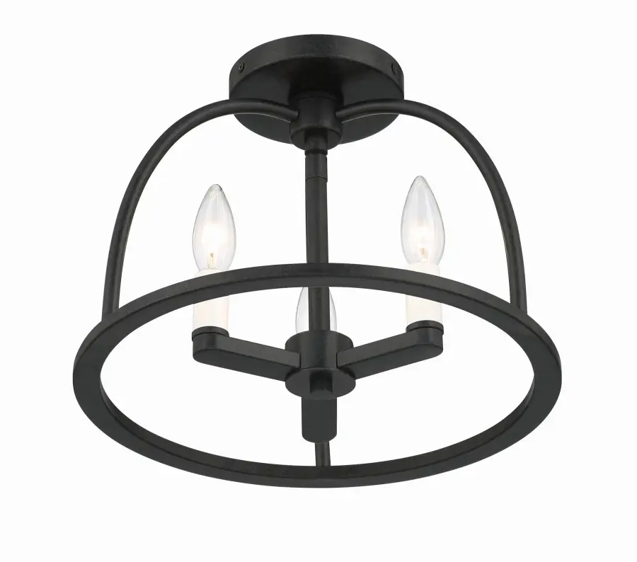 Abbott 13.75" Semi Flush Mount in Black - Image 8
