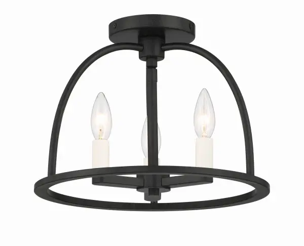 Abbott 13.75" Semi Flush Mount in Black - Image 9