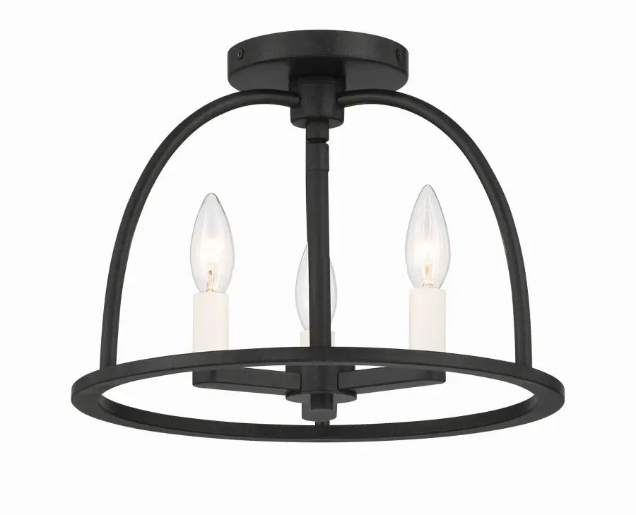 Abbott 13.75" Semi Flush Mount in Black - Image 9