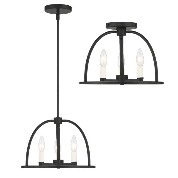 Abbott 13.75" Semi Flush Mount in Black - Image 10