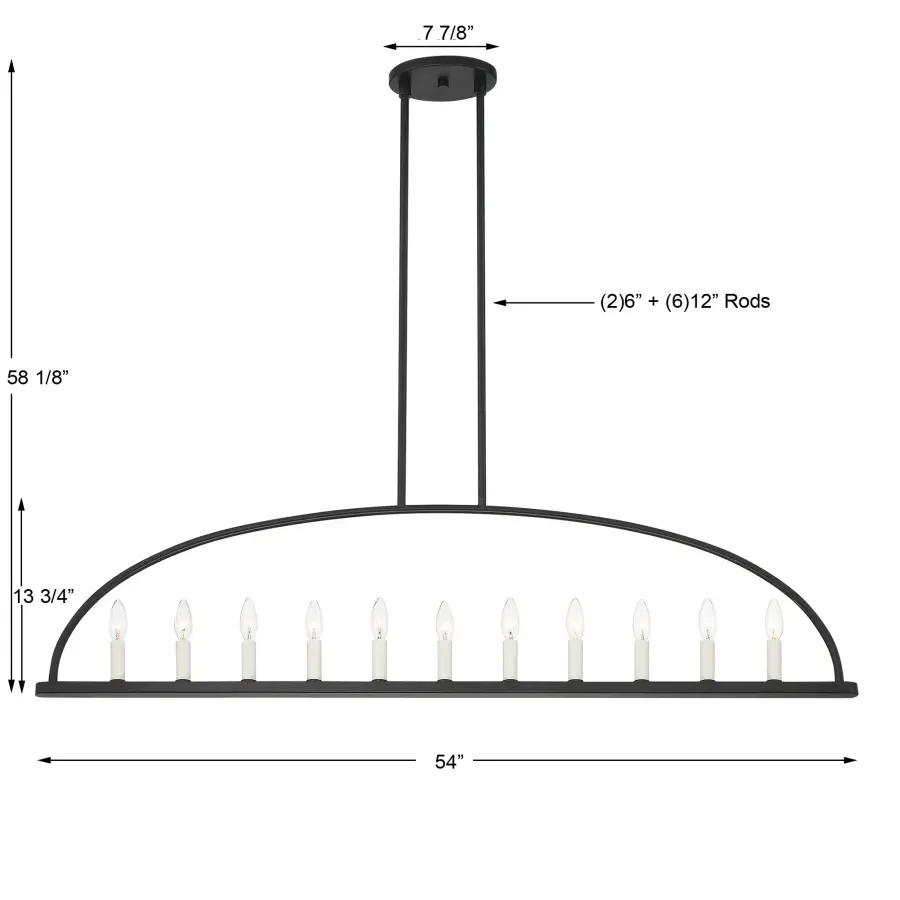 Abbott 54" Linear Chandelier - Image 10