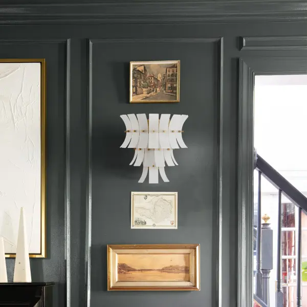 Abigail 15" Sconce in Aged Brass with Blue Glass - Image 13