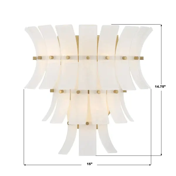 Abigail 15" Sconce in Aged Brass with Blue Glass - Image 14
