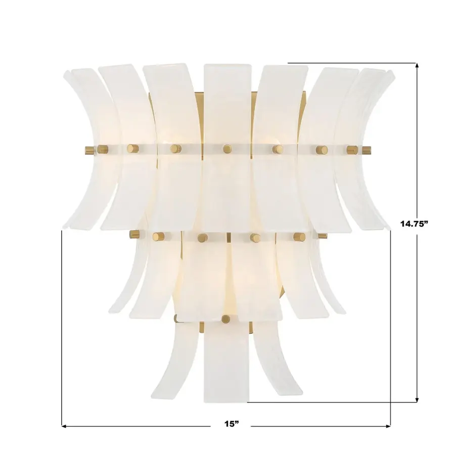 Abigail 15" Sconce in Aged Brass with Blue Glass - Image 14