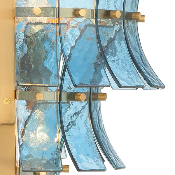 Abigail 15" Sconce in Aged Brass with Blue Glass - Image 5