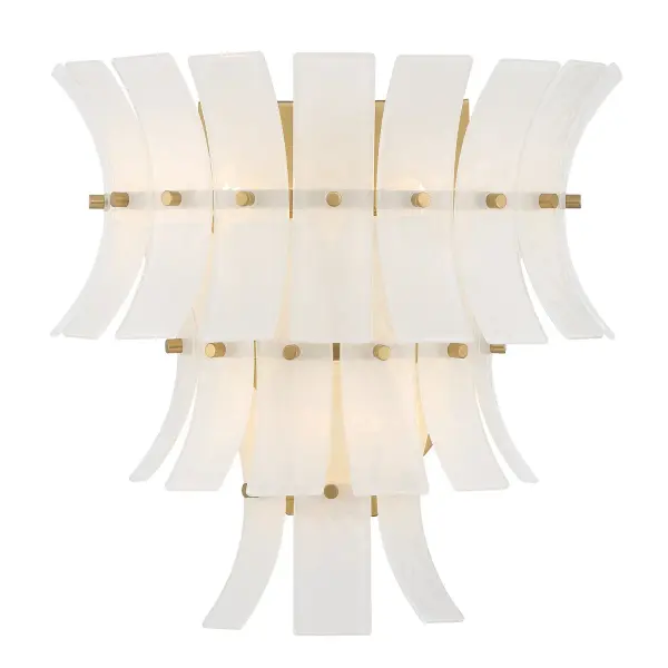 Abigail 15" Sconce in Aged Brass with Blue Glass - Image 8