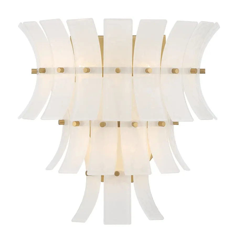 Abigail 15" Sconce in Aged Brass with Blue Glass - Image 8