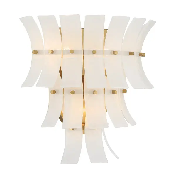 Abigail 15" Sconce in Aged Brass with Blue Glass - Image 10