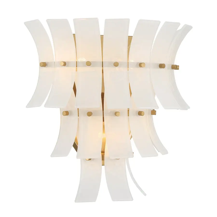 Abigail 15" Sconce in Aged Brass with Blue Glass - Image 10