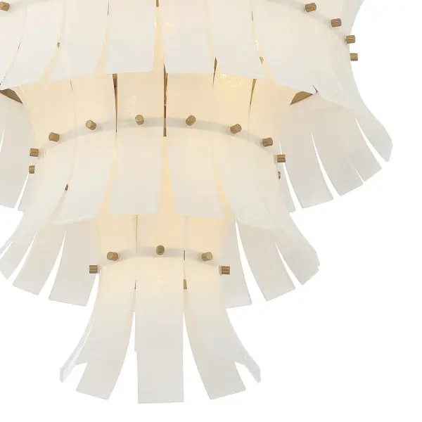 Abigail 22.25" Chandelier in Aged Brass with Blue Glass - Image 13