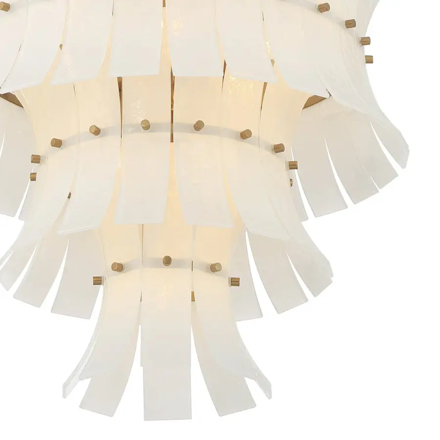Abigail 22.25" Chandelier in Aged Brass with Blue Glass - Image 13