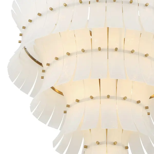 Abigail 29.5" Chandelier in Aged Brass with Blue Glass - Image 12