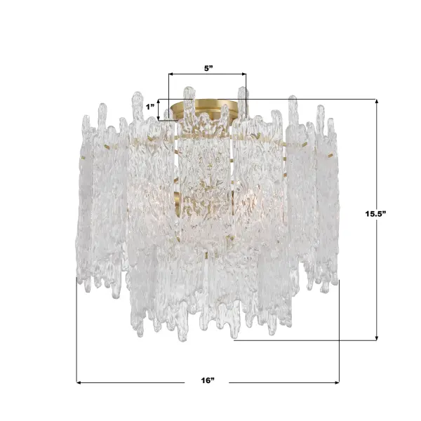 Ackerly 16" Semi Flush Mount in Aged Brass - Image 7