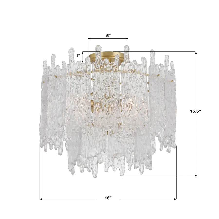 Ackerly 16" Semi Flush Mount in Aged Brass - Image 7