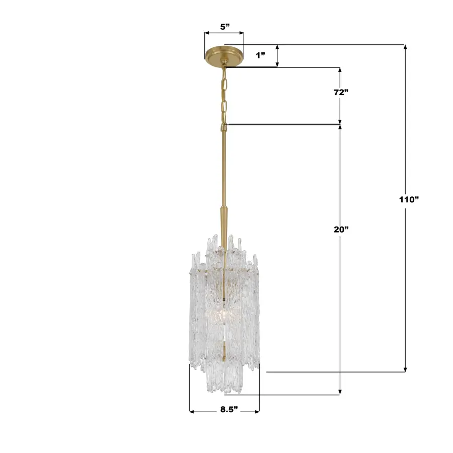 Ackerly 8.5" Ice Glass Chandelier - Image 8