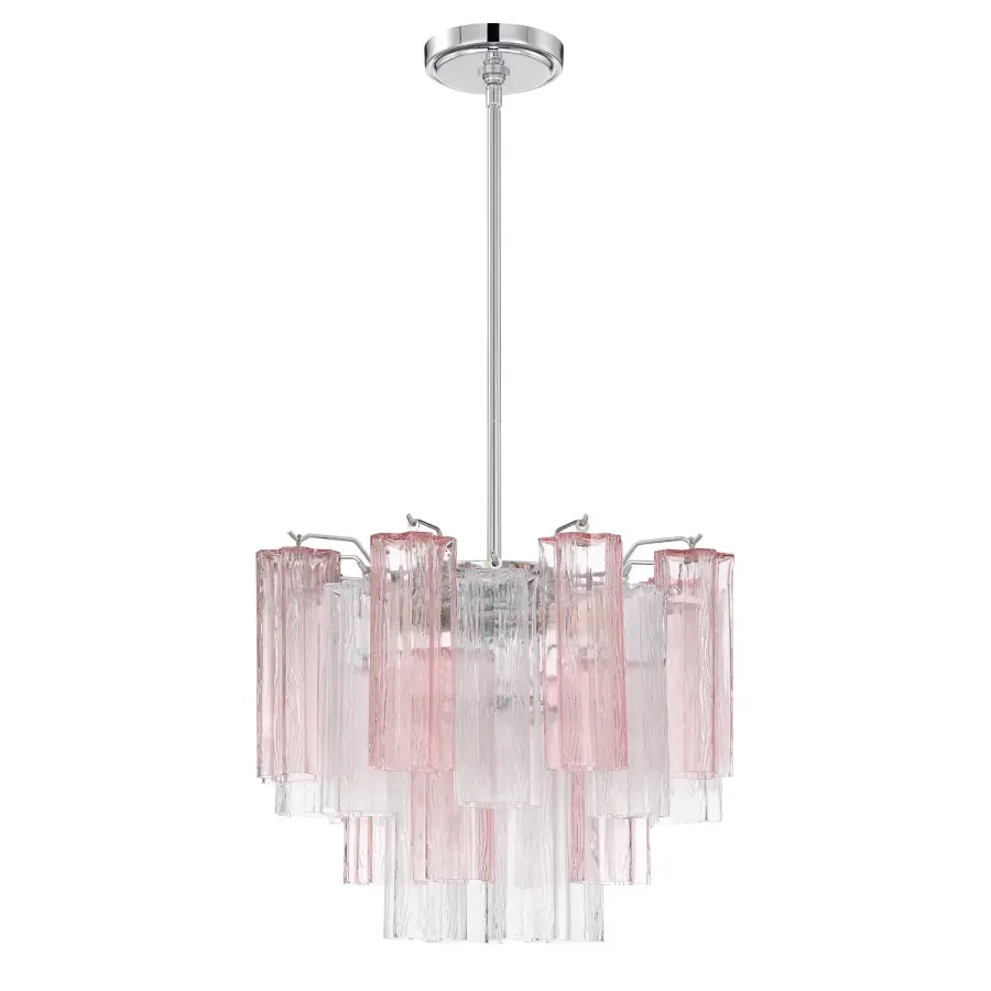 Addis 17.75" Chandelier in Polished Chrome with Autumn Glass - Image 2