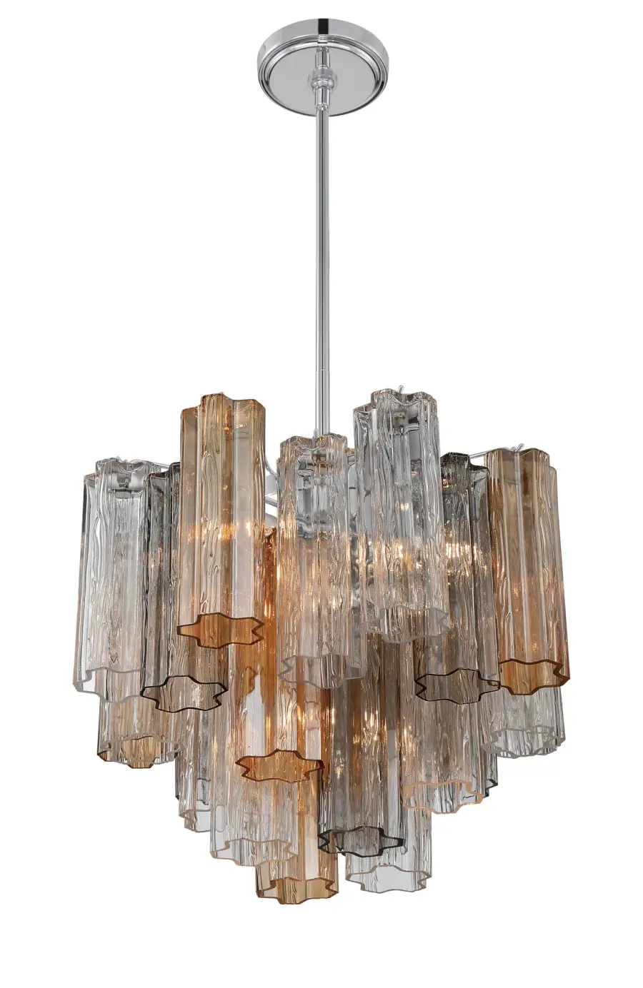 Addis 17.75" Chandelier in Polished Chrome with Autumn Glass - Image 11