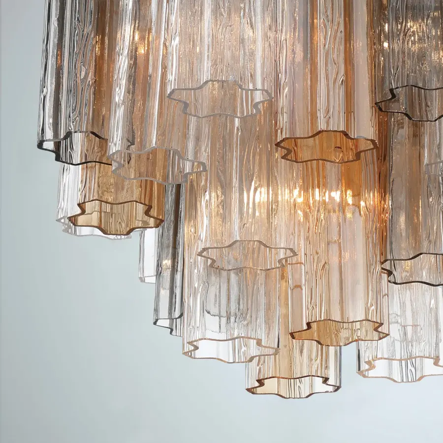 Addis 17.75" Chandelier in Polished Chrome with Autumn Glass - Image 13